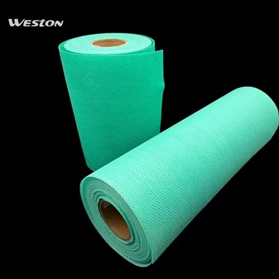 Material de toallita no tejida de color verde claro